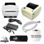 Yellowed Zebra LP2844-Z Printer - (USB & Serial Port) Power, USB, Labels