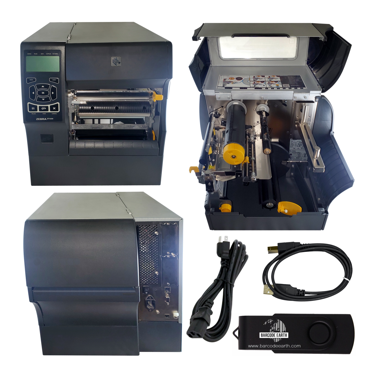 Zebra Zt420 Industrial Printer Zt42063 T410000z Tech Assist Re Winder Barcodeearth 5524