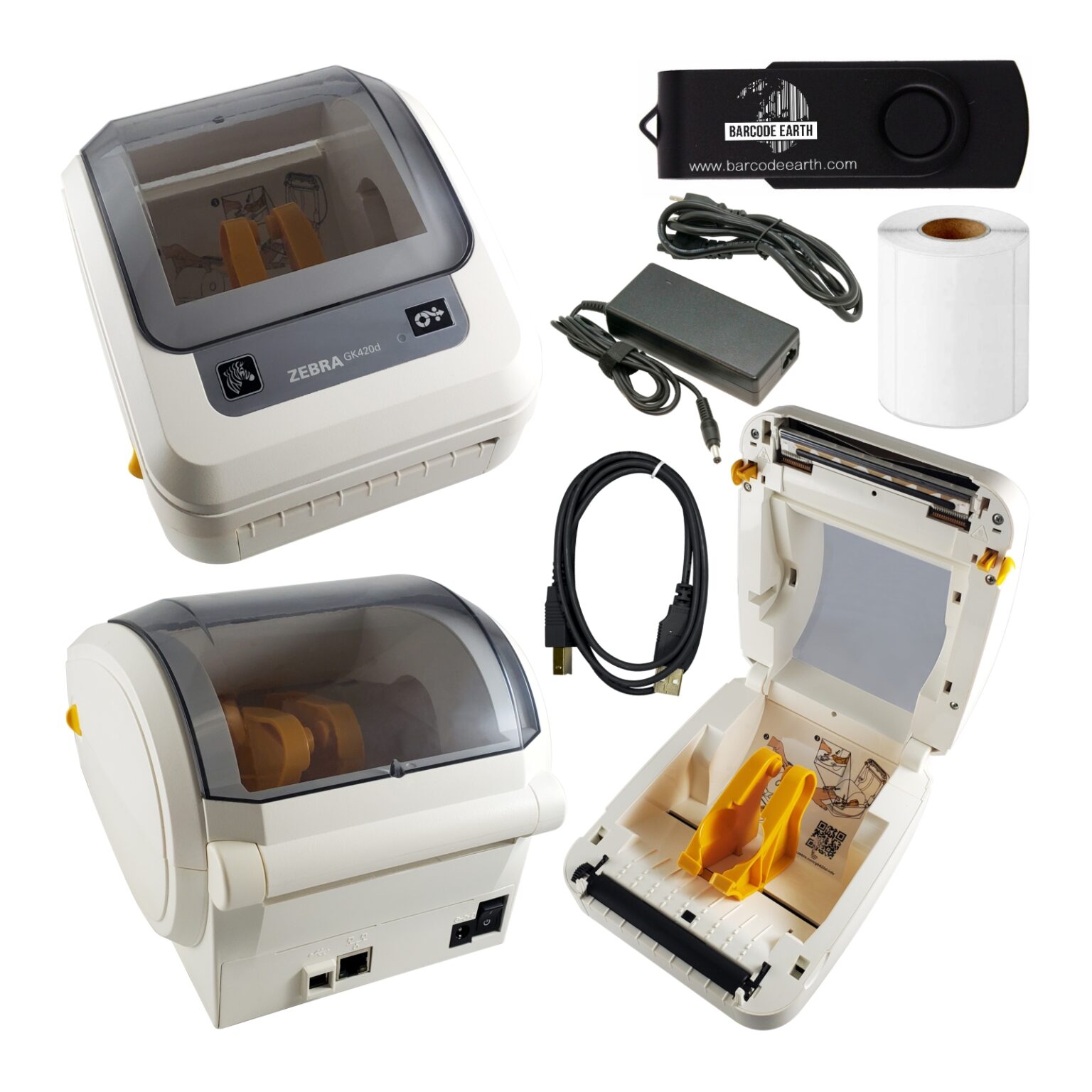 Zebra GK420D Direct Thermal Label Printer - White Healthcare - USB / P