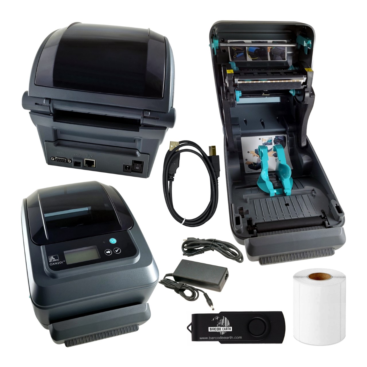 Zebra Gx420t Cutter With Wifi Gx42 102712 000 Thermal Transfer Direct Printer Barcodeearth 7636