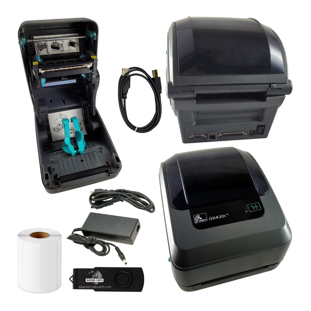 Zebra GX430t (GX43-100310-000) Thermal Label Printer USB  Serial Grade C –  Barcodeearth