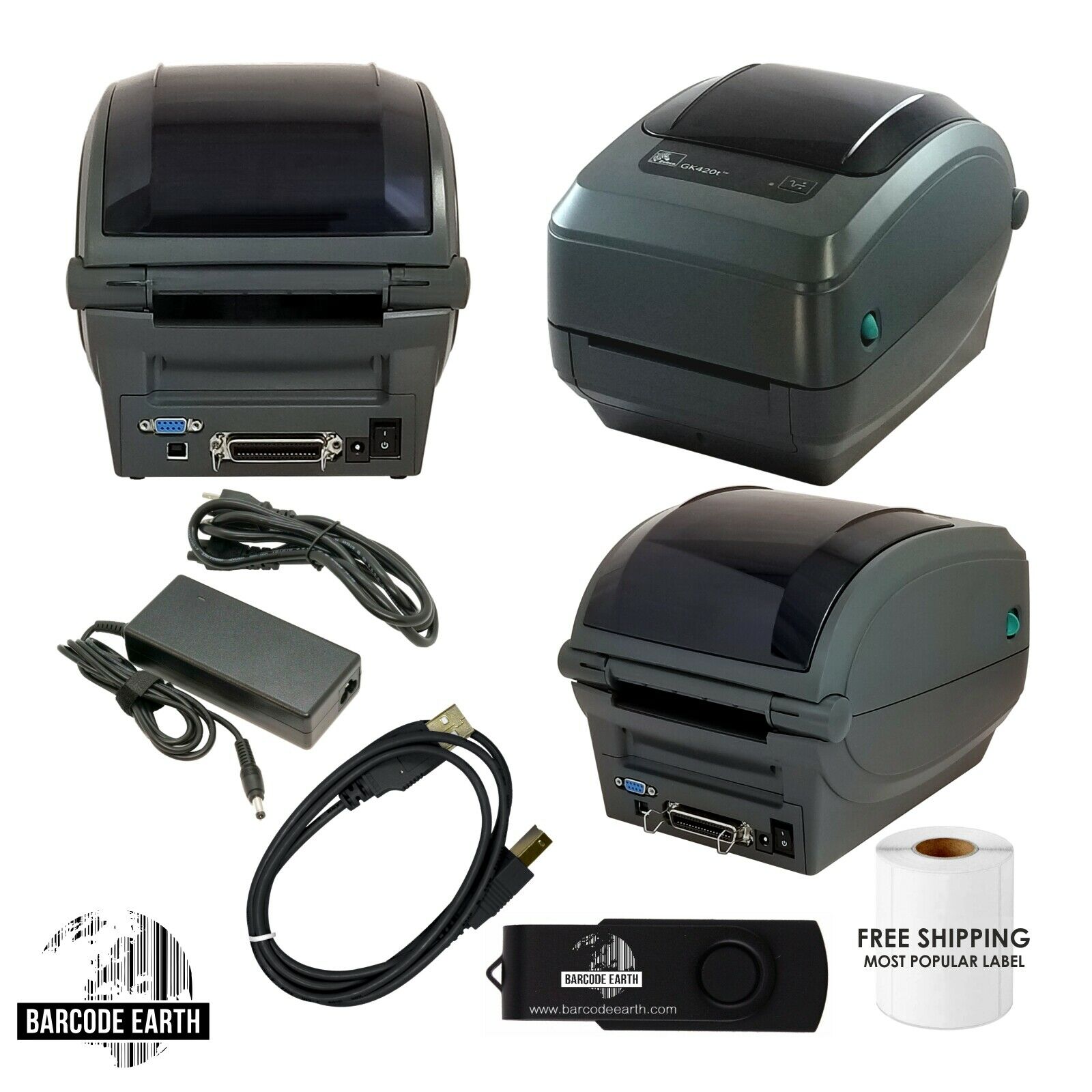 Zebra GK420t Barcode Printer! Bundle w/ Tech Support! All you need to
