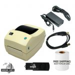 Zebra TLP2844 Yellowed USB and Ethernet Grade C! Shipping Printer Bundle.