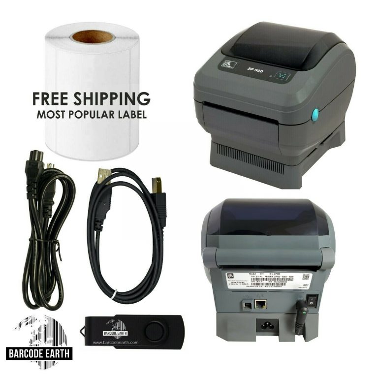 Zebra Zp 505 Thermal Printer With Usb And Ethernet Connection, Bundle 